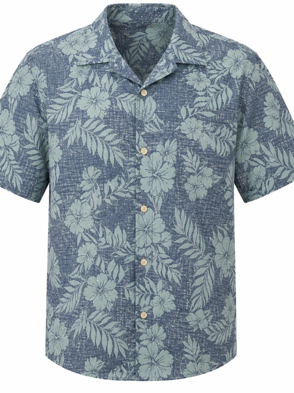 Boys TRUNKS Hawaiian shirt size 14. Blue/white/Gray 3% spandex = stretchy.